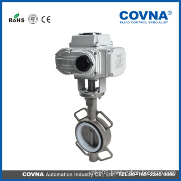 DN65 wafer connection air water electirc actuator butterfly valve